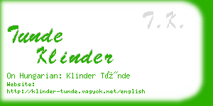 tunde klinder business card